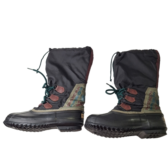 Vintage Sorel‎ Women Tall Freestyle Nylon Rubber Winter Lined Snow Boots Size 7 - Picture 2 of 16